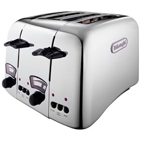 De'Longhi Argento CT04.C 4-Slice Toaster, Polished Steel