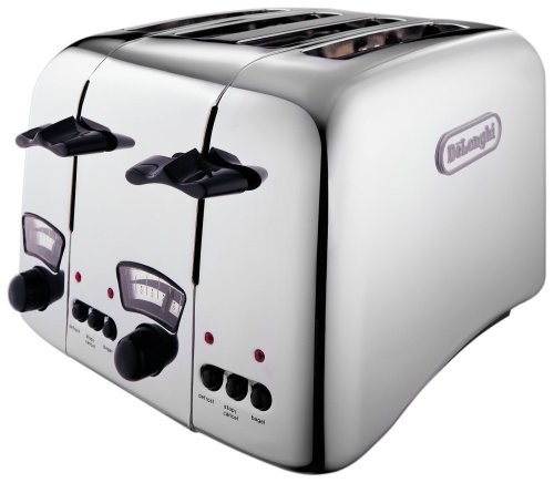 De'Longhi Argento CT04.C 4-Slice Toaster, Polished Steel