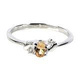STERLING SILVER RING with Champagne CZ