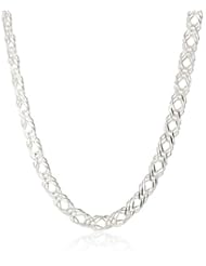 Sterling Silver Interlocking Geometric Link Necklace