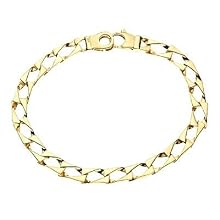 14K Solid Yellow Gold Handmade Square Link Men's Bracelet Width is 6.2mm. Length is 8"
