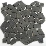 Stonehenge Bali Black 12x12 Inch Flat Mosaic Tile Mosaic Wall Kitchen Tile (10 Sq. Ft./Case)