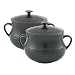 Le Creuset Stoneware Pair of Bean Pots, Granite, Small
