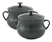 Le Creuset Stoneware Pair of Bean Pots, Granite, Small