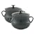 Le Creuset Stoneware Pair of Bean Pots, Granite, Small