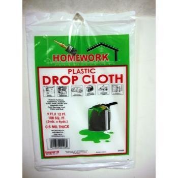 Light Duty Drop Cloth - Plastic 12' x 9' Case Pack 48
