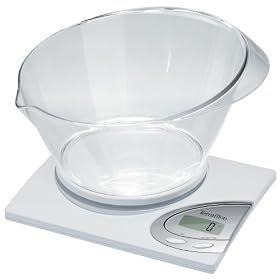 Terraillon Linear Vocal 6.6-Pound Digital Kitchen Scale with Bowl, White