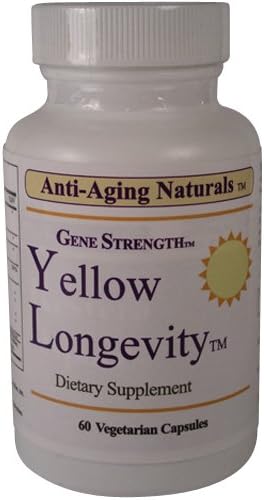 Anti-Aging Naturals: GENE STRENGTH(TM) YELLOW LONGEVITY(R) BCM-95 Curcumin, Ginger, Apigenin, Luteolin, EGCG, Tetrahydrocurcumin, Quercetin. 60 vegetarian capsules. QTY 3 - $27.95 per bottle (3)