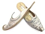 Beachcombers! Ethnic Embellished Silk Beaded & Sequin Indian Khussa Belly Dance Shoes Ballet Flats