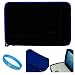 Black with Magic Blue Trim Protective Nubuck Carrying Sleeve Case Cover with Cushioned Interior Bubble Padding and Exterior Accessory Pocket for Gateway LT LT3120u - 11.6 inch Laptop + SumacLife TM Wisdom Courage Wristband