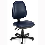 Antimicrobial Vinyl Computer Swivel Desk Chair Navy Vinyl/Black Base
