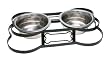 Loving Pets Santa Fe Wrought Iron Bone-Shaped Double Diner Dog Bowl, 2-Quart