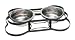 Loving Pets Santa Fe Wrought Iron Bone-Shaped Double Diner Dog Bowl, 2-Quart
