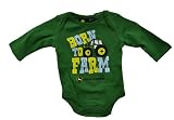 John Deere Longsleeved Newborn Born to Farm Onesie Green