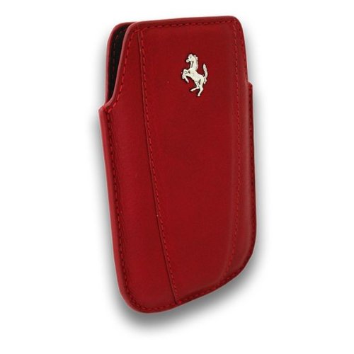 Ferrari BT-CASE-LT-AIP4F Ledertasche f&uuml;r Apple iPhone 4 rot