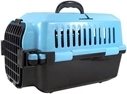 DAODANGUI Pet Dog Air Box Packed Cage Cat Cage Aircraft Cage Checked Blue Medium 19.68"x11.81"x12.2"