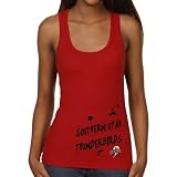 NCAA Southern Utah Thunderbirds Ladies Paint Strokes Junior's Ribbed Tank Top - Red