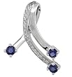 14K White Gold Sapphire and Diamond Pendant