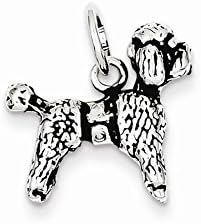Sterling Silver Antiqued Poodle Charm