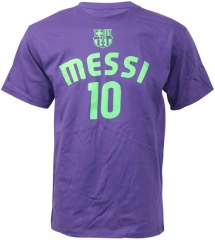 FC Barcelona Lionel Messi #10 Solid Color T-Shirt (Purple, X Large)