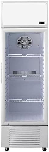 370L Air Cooling Frost-Free Glass Display Showcase Pull Door Beer Soda Beverages Cooler Commercial Refrigerator Merchandiser Upright Freezer Fridge 13.1 cf. White