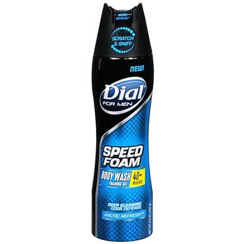 Dial for Men Speed Foam Body Wash Foaming Gel, Arctic Refresh, 6.8 Oz (Pack of 6)