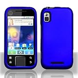 Blue Hard Plastic Rubberized Case Cover for Motorola MB508 Flipside