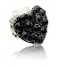 Chunky Black Crystal Studded Heart Stretch Ring