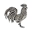 Rooster Cock Chicken Bird Pewter B100 Lapel Pin, Brooch, Jewelry