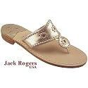 Jack Rogers Navajo Women's Platinum Leather Thong Sandals