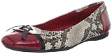 Bandolino Women’s Woundup Flat,Light Natural/Black/ Red Patent Multi,7 M US