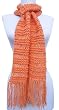 Handmade Lightweight and Soft Acrylic Thin Scarf - Pure Apricot-melon (100% Knitted By Hand/extra Long)