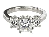 Platinum Princess Cut 3-Stone Diamond Ring (GIA Certified 1.50 ct center, 2.71 cttw, I Color, VVS2 Clarity), Size 6