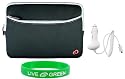 Non-OEM Amazon Kindle DX 9.7 Dual-Pocket Sleeve Case with Car Charger - Black