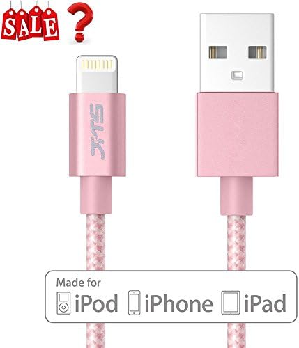 JITS Iphone Charge [Apple MFi Certified] Lightning Cable for IPhone 6s 6 Plus 5s 5c 5, iPad Pro, Air 2, iPad mini 4 3 2, iPod touch 5th gen / 6th gen / nano 7th gen [ 1 Meters] (Rose)