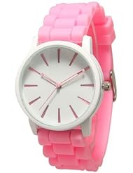 New Geneva Pink w/ White Silicone Watch