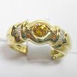 14K Yellow Gold Natural Yellow and White Diamond Ring