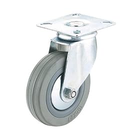Steelex D2594 3-Inch 150-Pound Swivel Rubber Plate Caster, Gray