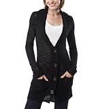 Mossimo® Black: Women's Long Slub Cardigan Sweater - Black S