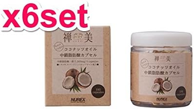 Japanese NUREX ZENBI Coconut Oil Medium Chain Fatty Acid Capsule Energy Supply 180 Tablets (x6)