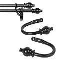 Serif Drapery Double Rod Hardware - Black