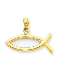 14k Gold Ichthus Fish Pendant
