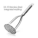 Potato Masher,Professional 18-10 Stainless Steel Potato Masher .Garlic Press,Cooking and Kitchen Gadget. (Two-sided)
