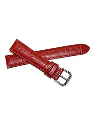 19mm Dark Red Genuine Leather Crocodile Watch Band Strap #L9808-01