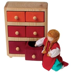 Handmade Doll House Drawers, Red