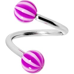 Spiral Twister - Violet Beach Ball Belly Button Ring