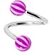 Spiral Twister - Violet Beach Ball Belly Button Ring