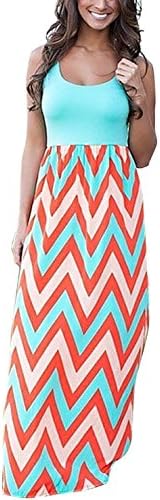 RainBox Womens Maxi Boho Summer Long Skirt Evening Cocktail Party Dress Blue, Medium