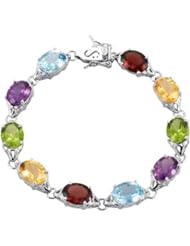 Multi Gemstone Bracelet in Sterling Silver