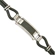 Stainless Steel and Black Rubber and Carbon Fiber ID Bracelet 8.5" Gift Box by Bucasi